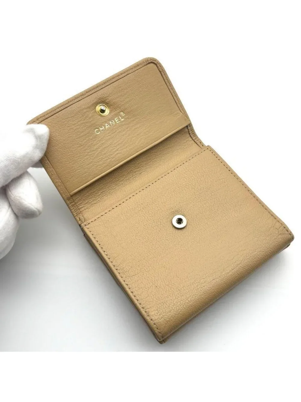 ★SOLD★ Chanel Wallet CC Logo Hook Trifold BE - Picture 5 of 12